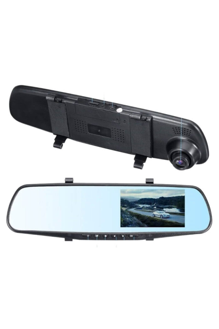 كاميرا تسجيل فيديو للسيارة ( أمامية + خلفية ) + مرايا