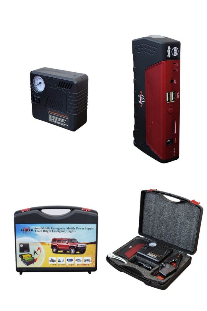 شاحن بطارية السيارة 12 فولت مع منفاخ كفرات Jump Starter – Spider